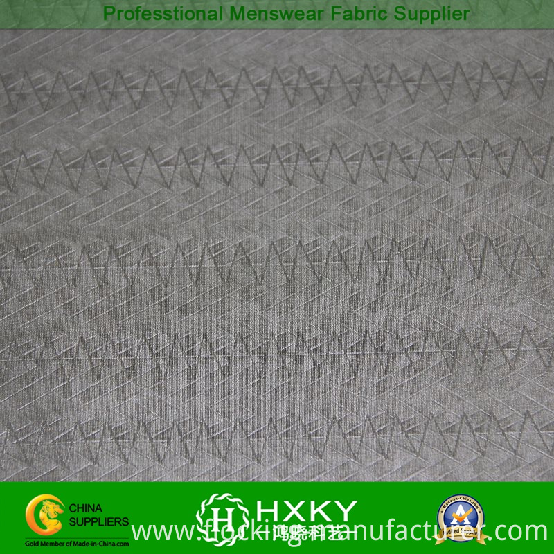 Wave Type Embossing Poly Taffeta Fabric for Casual Jackets